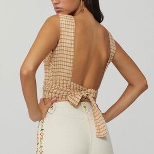 Vintage Paloma Wool Cropped wrap tie tank L